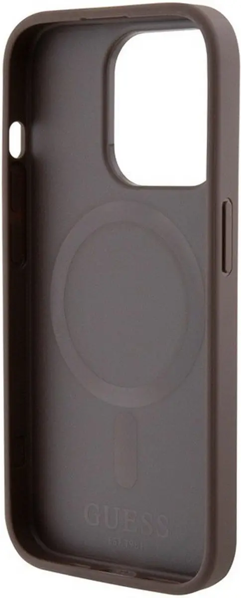 GUESS 4G Stripe Back Case MagSafe - iPhone 15 Pro Max - Bruin
