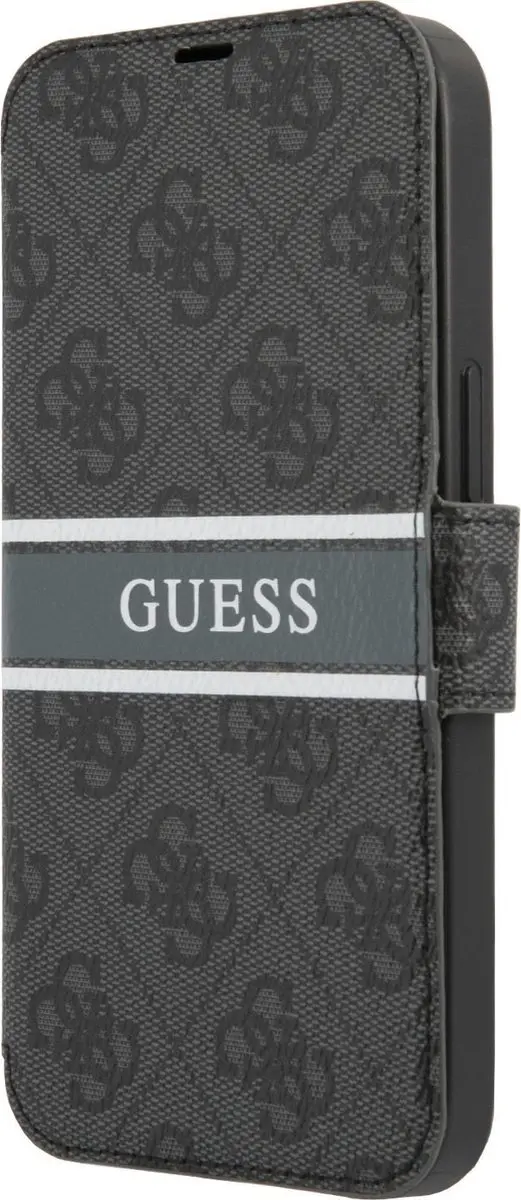GUESS iPhone 13 Mini Bookcase Hoesje 7652 - Grijs - 3 Pasjes
