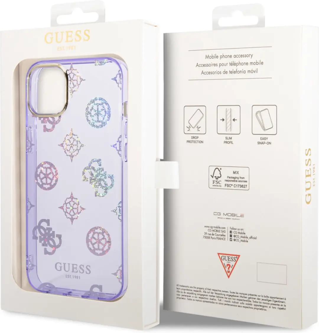 GUESS Paars TPU Telefoonhoesje iPhone 14 Plus - MagSafe