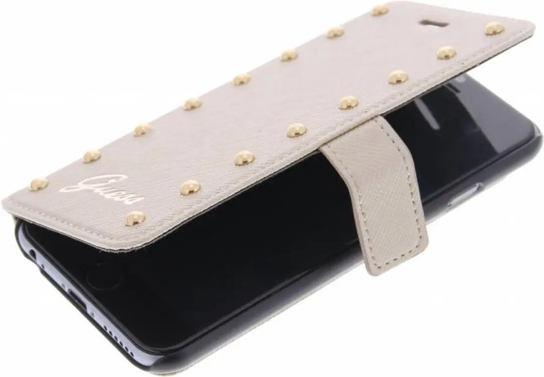 GUESS Booklet Case Studded GUFLBKP6SAC - Beige