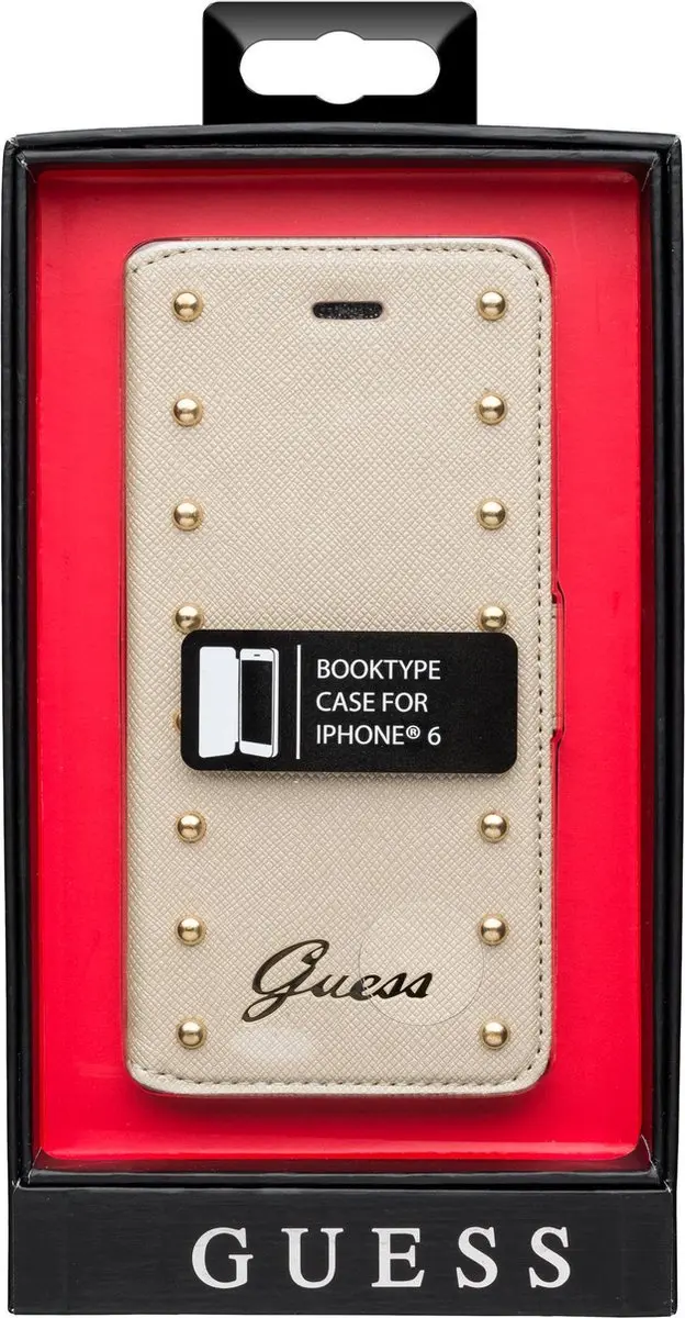 GUESS Booklet Case Studded GUFLBKP6SAC - Beige