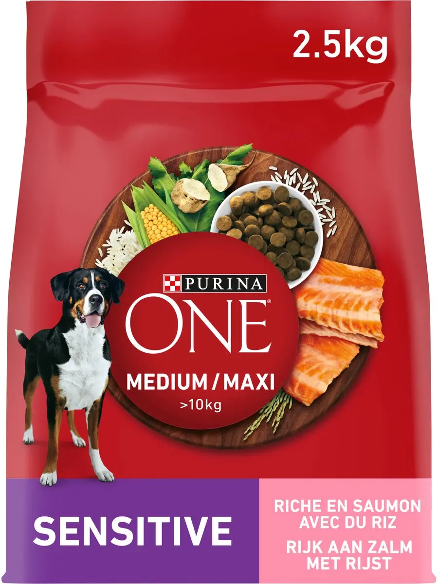 Purina ONE Zalm- en Rijstbrokjes Medium/Maxi >10kg