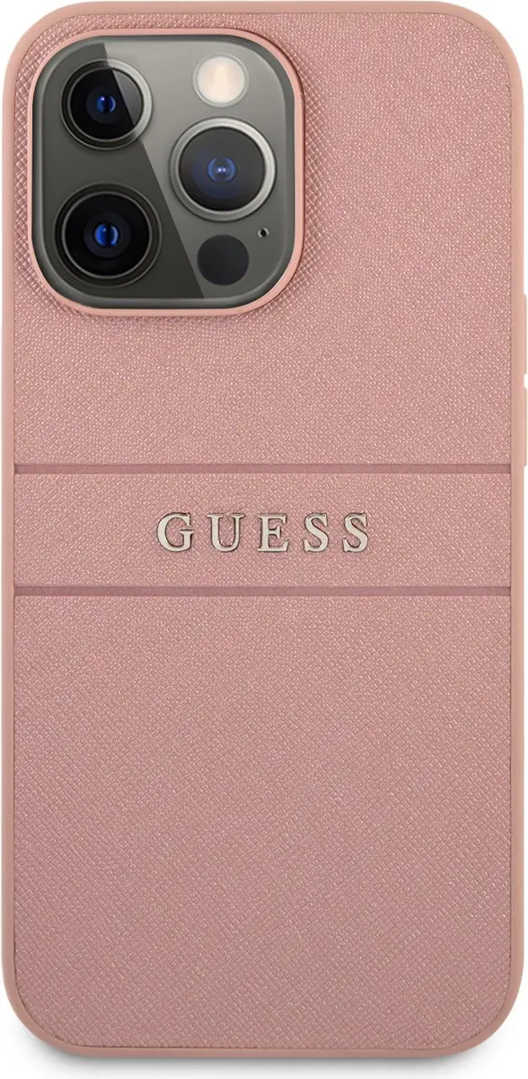 GUESS Saffiano Backcase iPhone 13 Pro Max - Roze