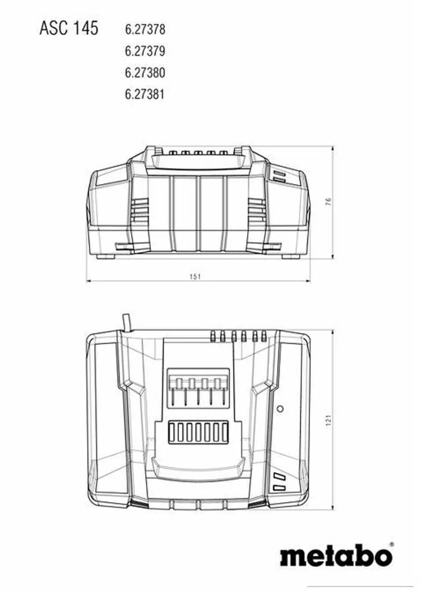 Metabo ASC 145 Snellader 12-36V - Luchtgekoeld
