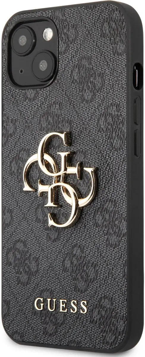 GUESS Golden Logo iPhone 13 Mini Hoesje - Grijs