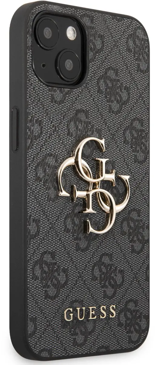 GUESS Golden Logo iPhone 13 Mini Hoesje - Grijs