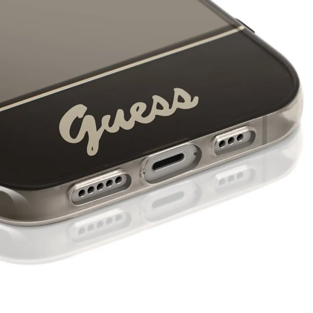 GUESS Hoesje iPhone 14 Plus - Zwart - Doorzichtig - Met koord