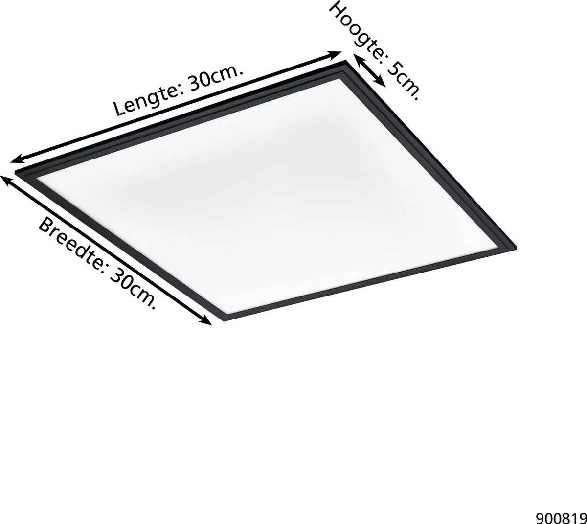 Eglo Salobrena 1 Plafondlamp 59,5cm - Zwart/Wit - afbeelding 6 van 6