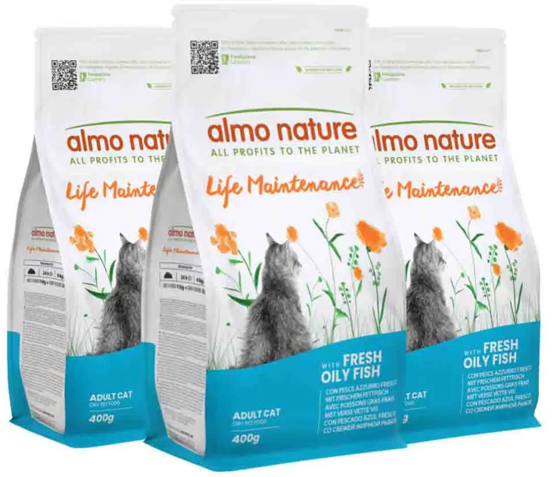 Almo Nature Droog Kattenvoer Life Maintenance Vette Vis - 3x400g