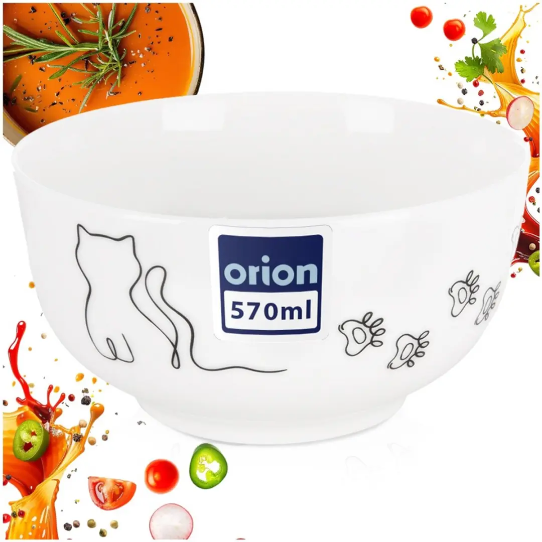 Orion Kitty Porseleinen Kom 13cm - 550ml - Wit