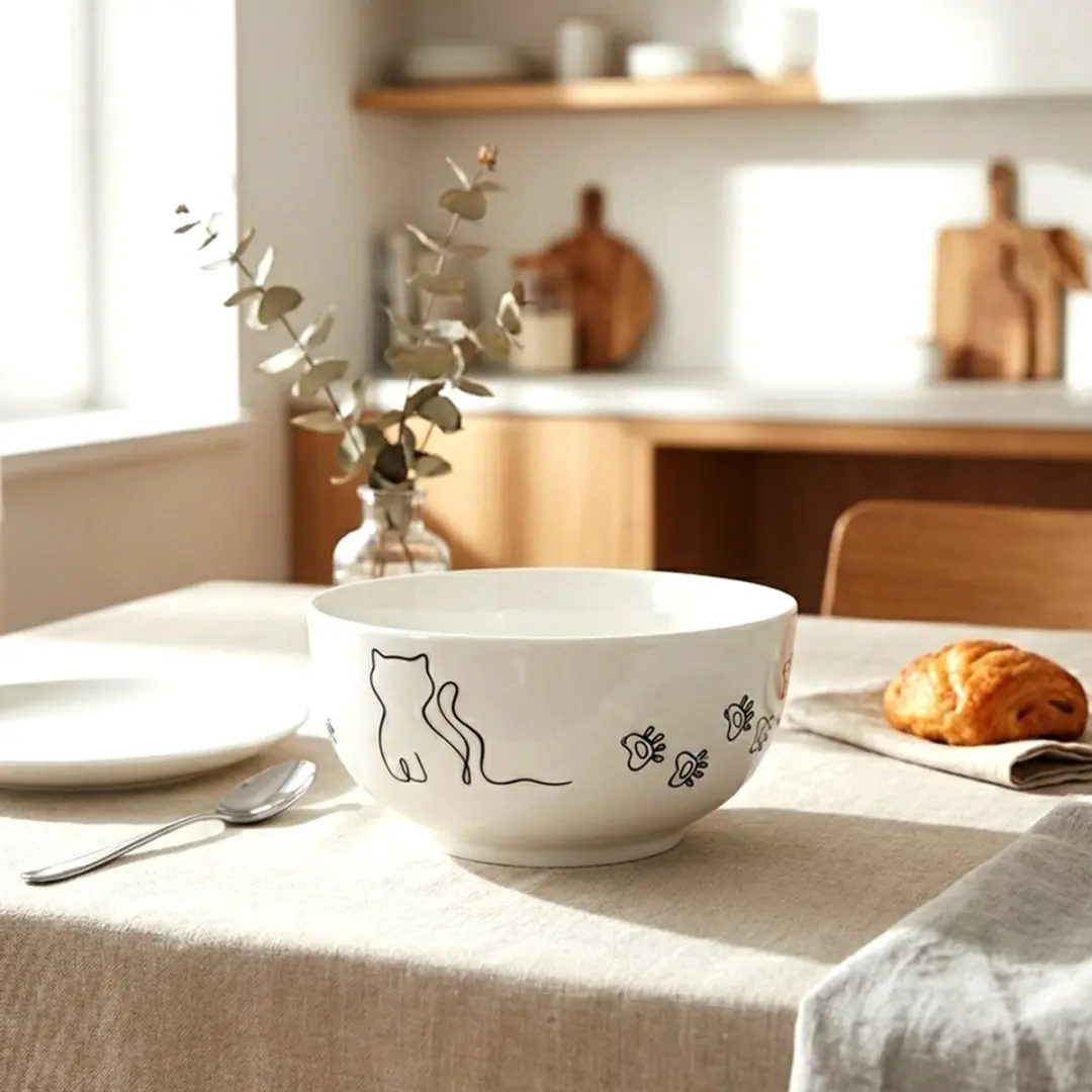 Orion Kitty Porseleinen Kom 13cm - 550ml - Wit