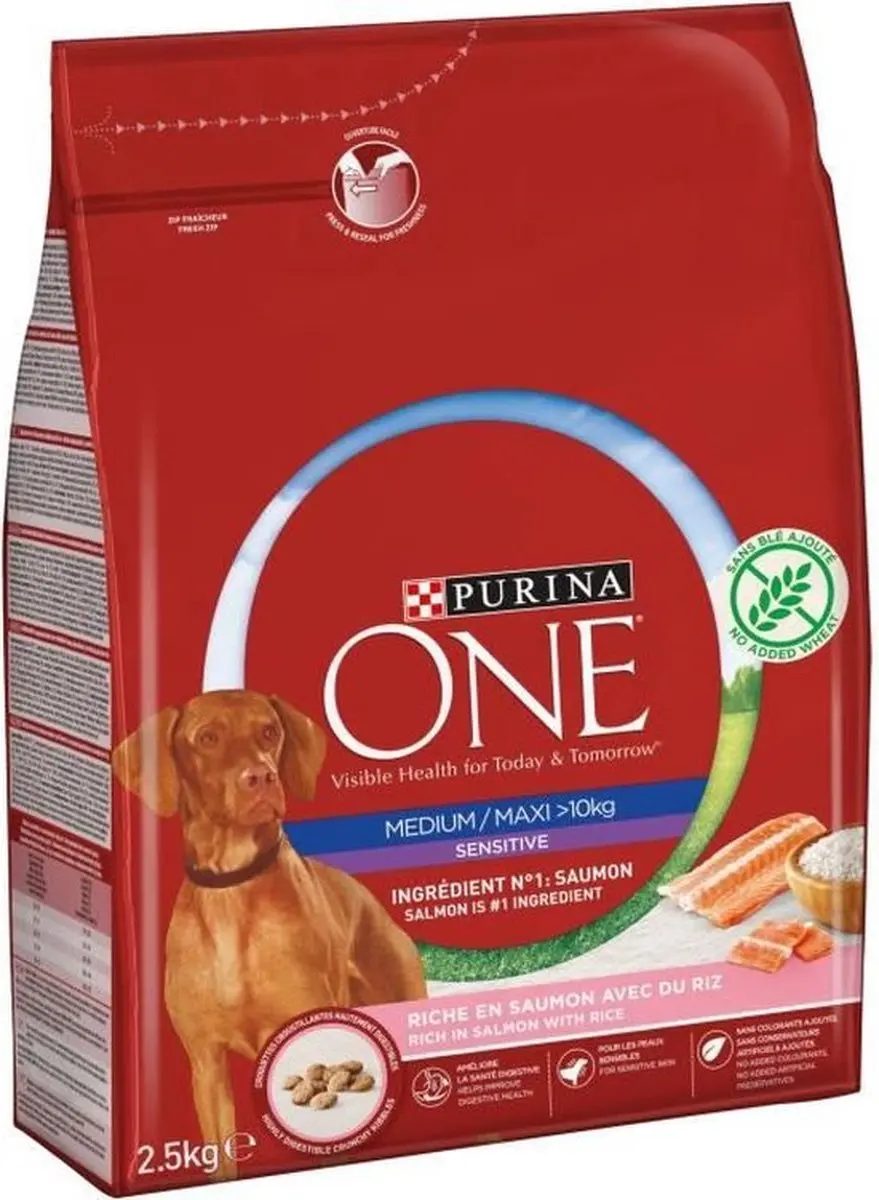 Purina ONE Zalm- en Rijstbrokjes Medium/Maxi