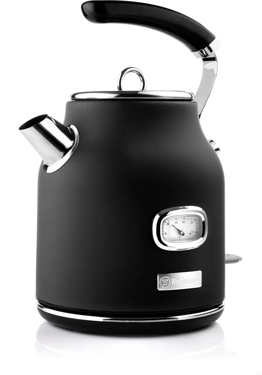 Westinghouse Retro 3-delige Set - Waterkoker 1,7L Broodrooster 4 Sneden Blender 1,5L - Zwart