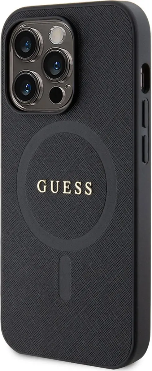 GUESS Saffiano Back Case SH00068967 - iPhone 15 Pro Max - Zwart