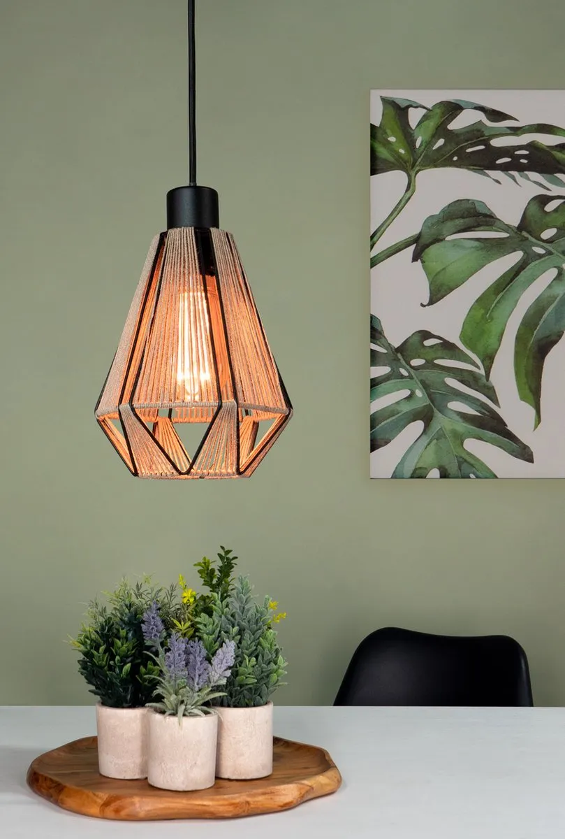 Eglo Adwickle Hanglamp E27 - 3 Lichtpunten - Zwart/Bruin