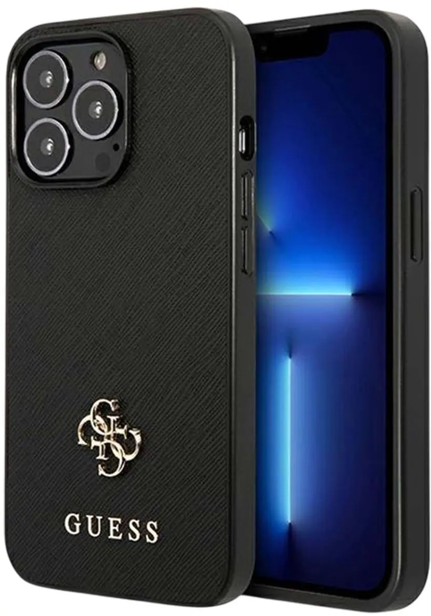 GUESS Schokbestendig Hoesje iPhone 13 Pro GUHCP13LPS4MK - Zwart