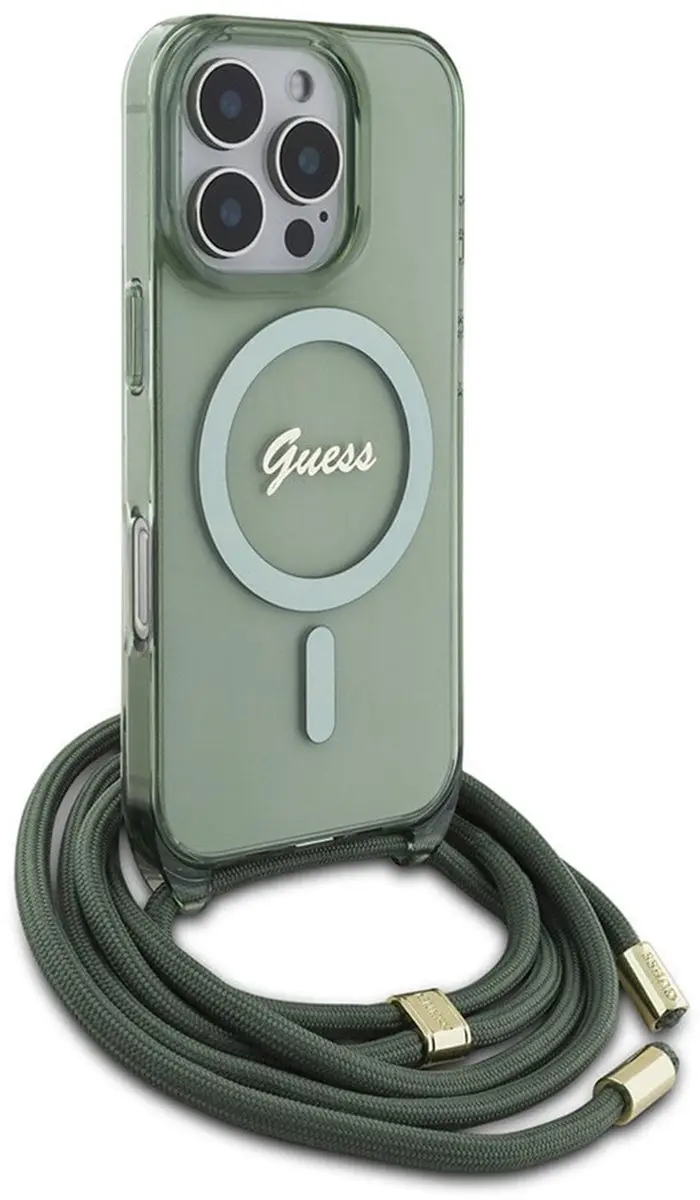 GUESS MagSafe Backcover iPhone 16 Pro - Groen GUHMP16LHCTSGNSN