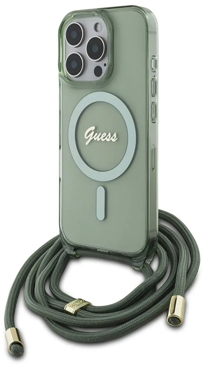 GUESS MagSafe Backcover iPhone 16 Pro - Groen GUHMP16LHCTSGNSN