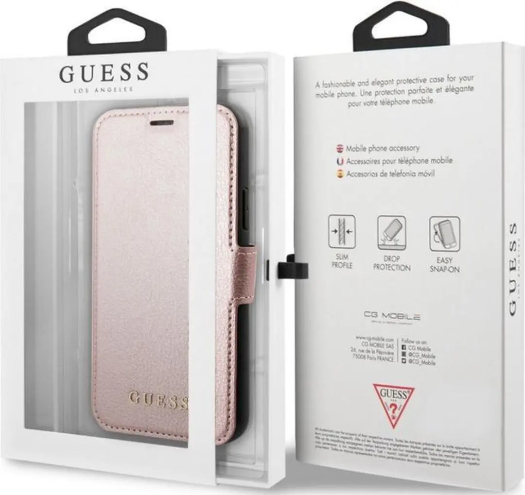 Guess Iridescent Book Case iPhone 11 Pro - Roségoud