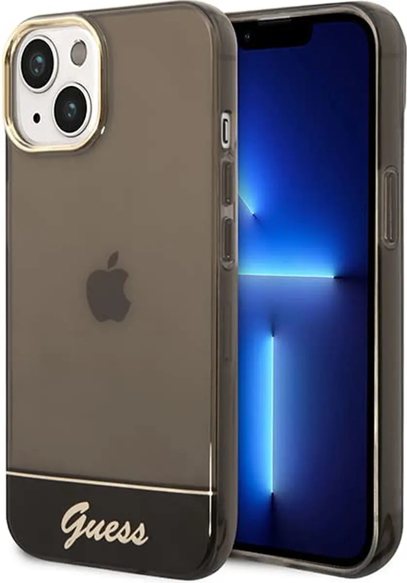 GUESS Translucent Hoesje iPhone 14 - Zwart - GUHCP146TRGBK