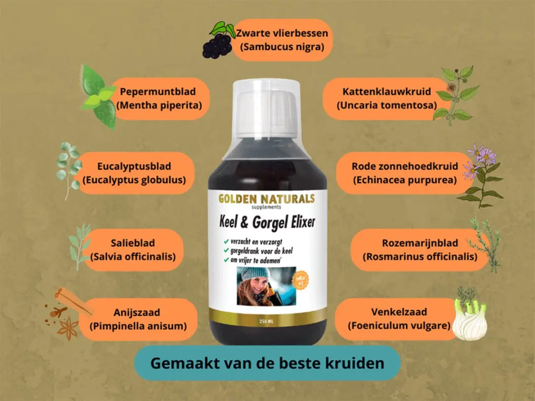 Golden Naturals Keel & Gorgel Elixer 250ml