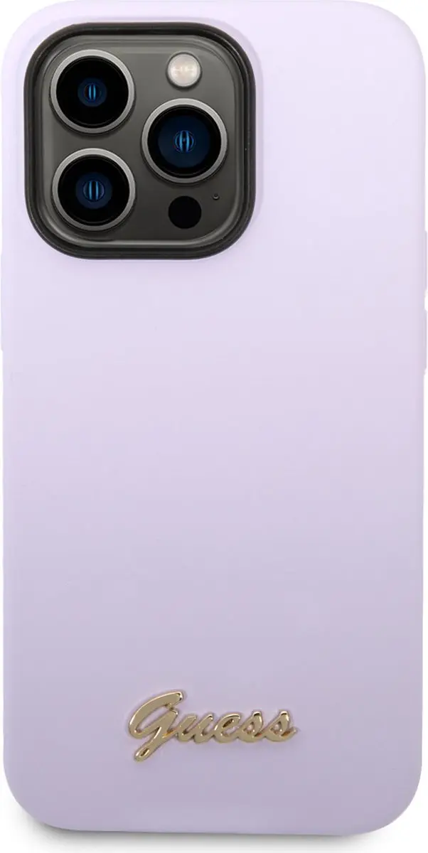 Guess Silicone Back Case iPhone 14 Pro Max - Paars