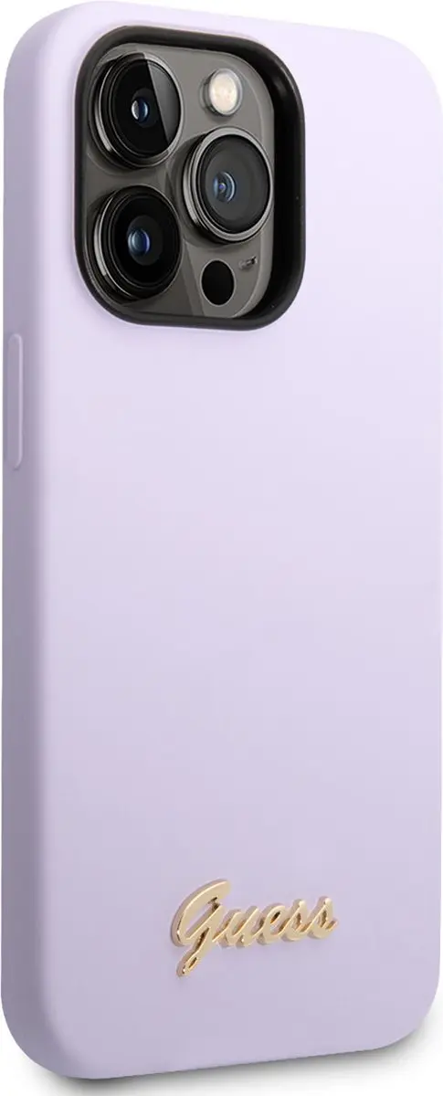 Guess Silicone Back Case iPhone 14 Pro Max - Paars