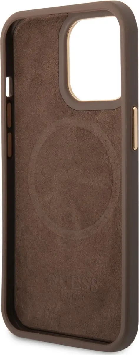 GUESS Telefoonhoesje iPhone 14 Pro - Bruin - MagSafe