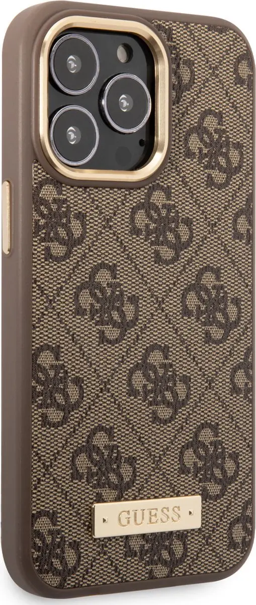 GUESS Telefoonhoesje iPhone 14 Pro - Bruin - MagSafe