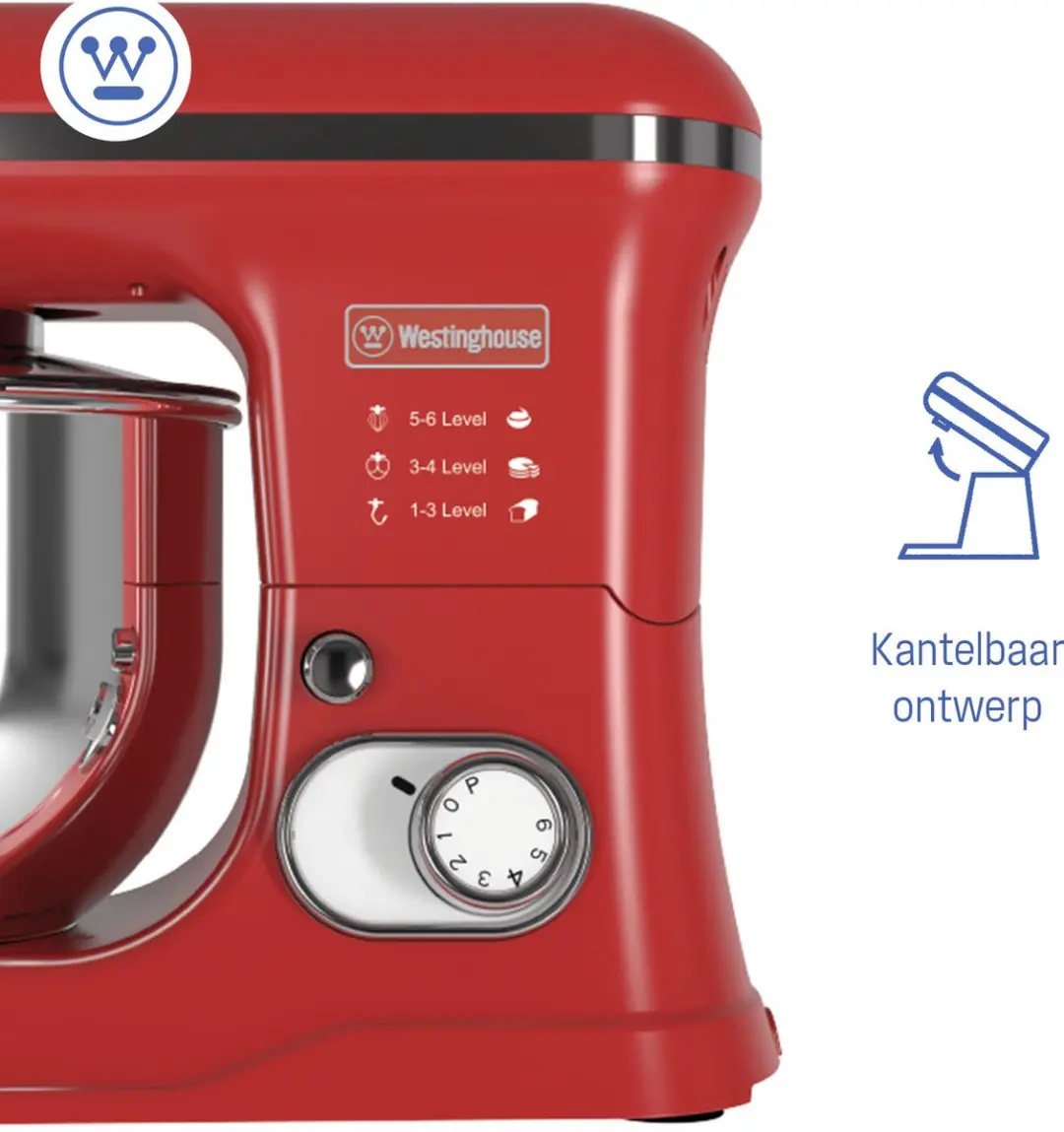 Westinghouse Retro Standmixer 1200W - 5L - Rood