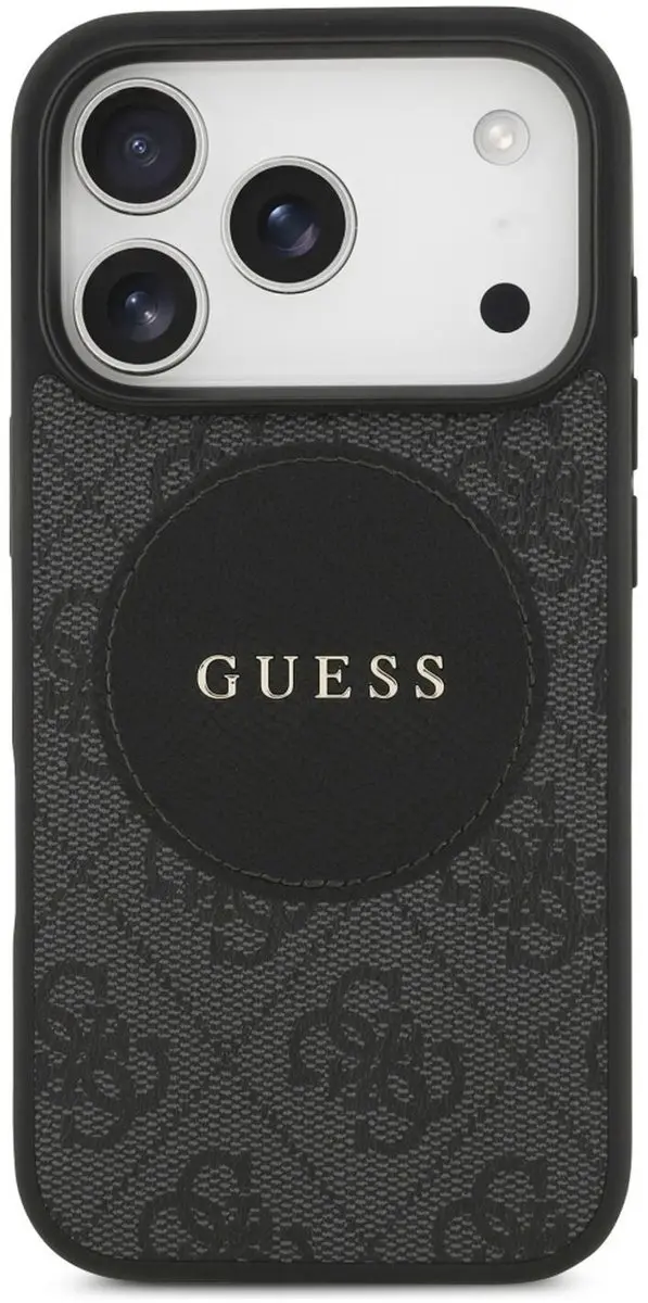 GUESS Case 4G Circle Classic Logo Magsafe iPhone 17 Pro Max - Zwart