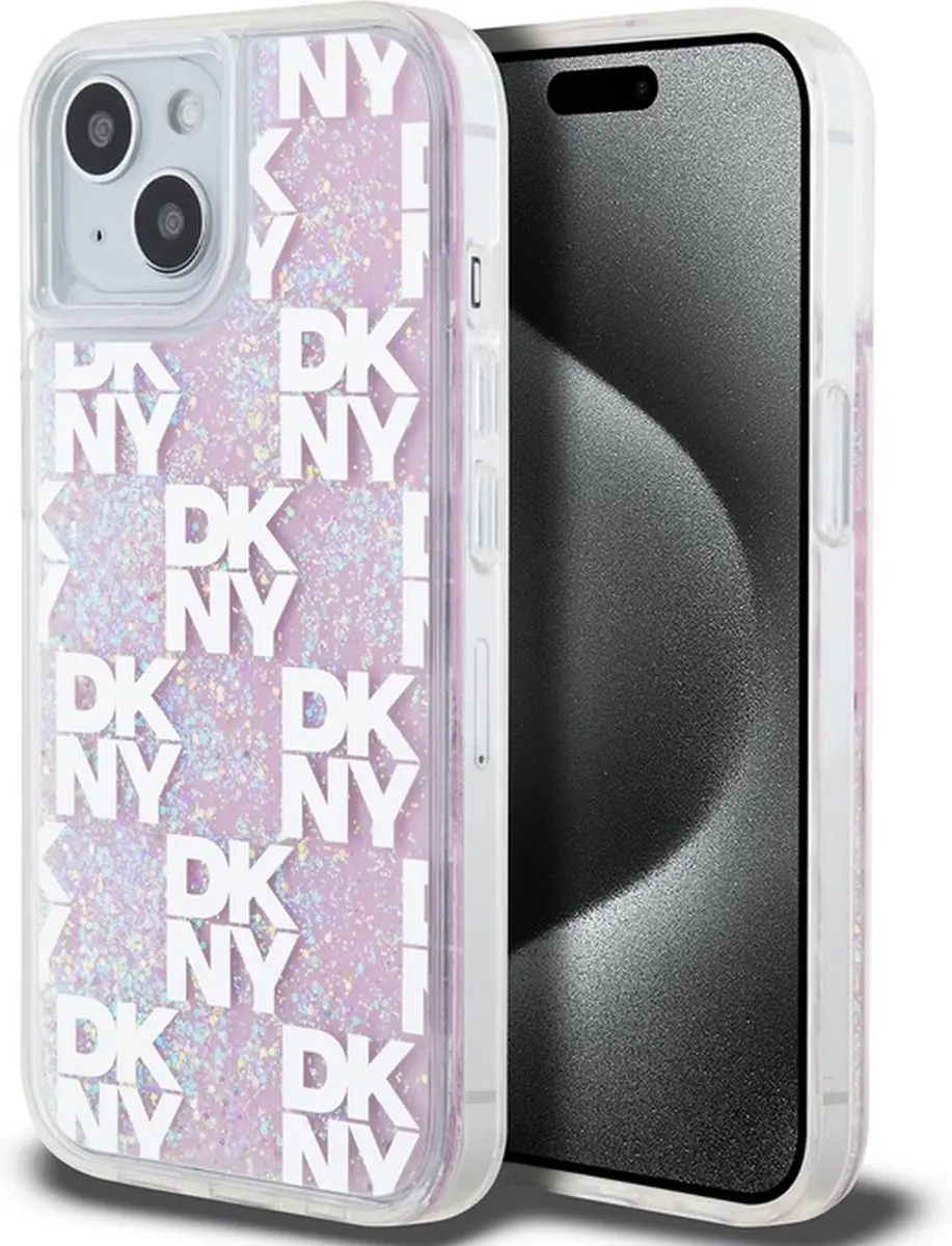 DKNY Liquid Glitter Checkered Back Case