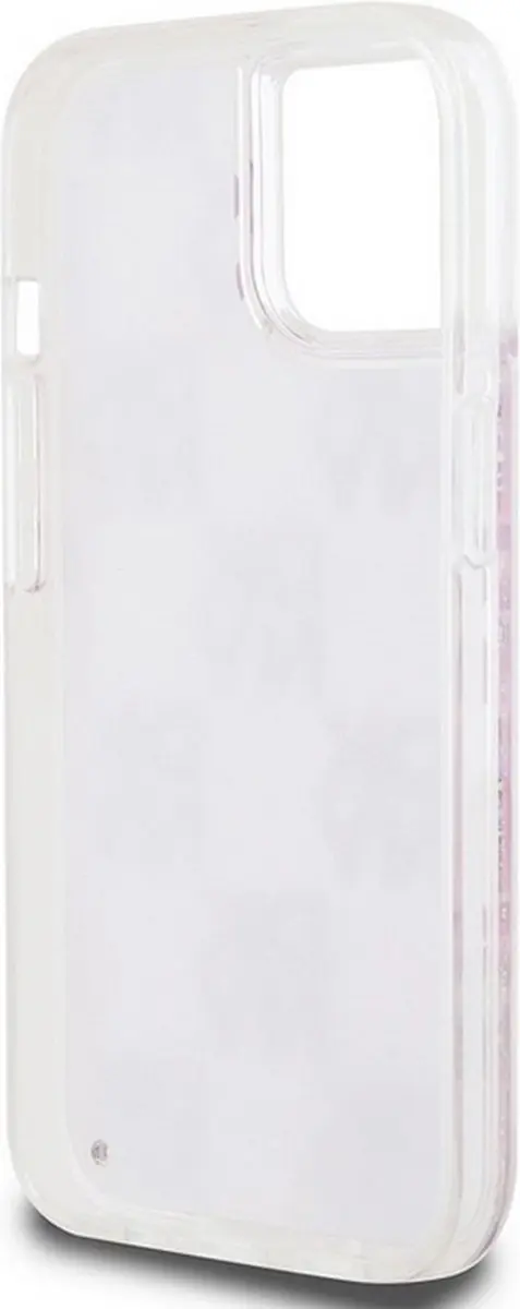 DKNY Liquid Glitter Checkered Back Case - iPhone 15 Roze