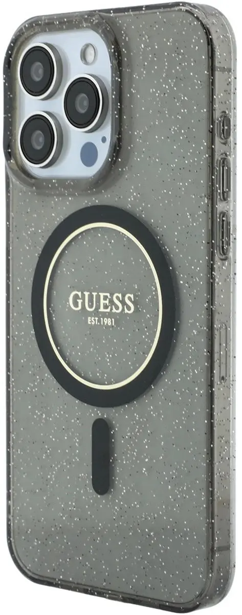 Guess iPhone 15 Pro Max Hoesje - MagSafe - Zwart