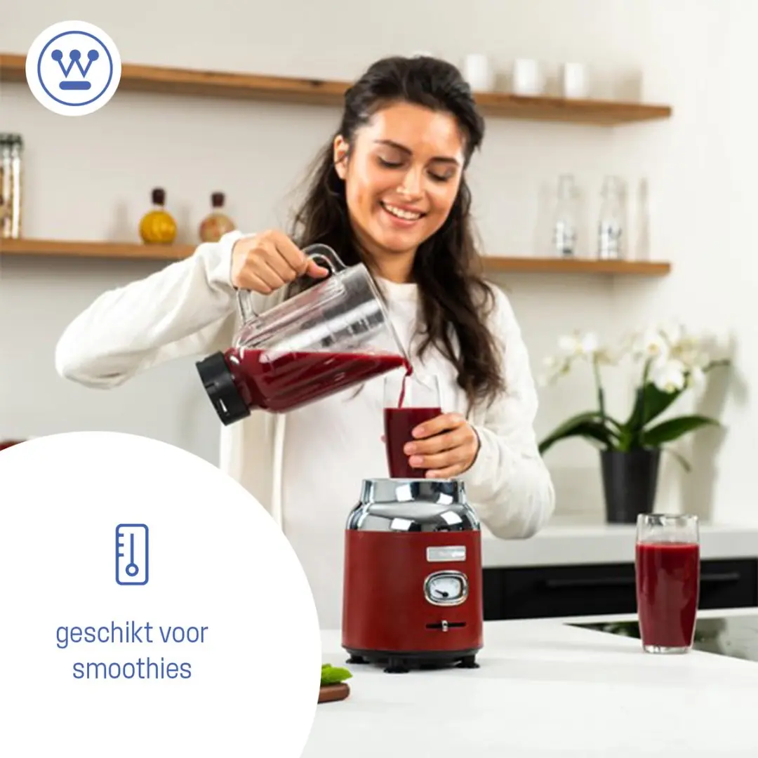 Westinghouse Retro Blender 600W - 1,5L Rood