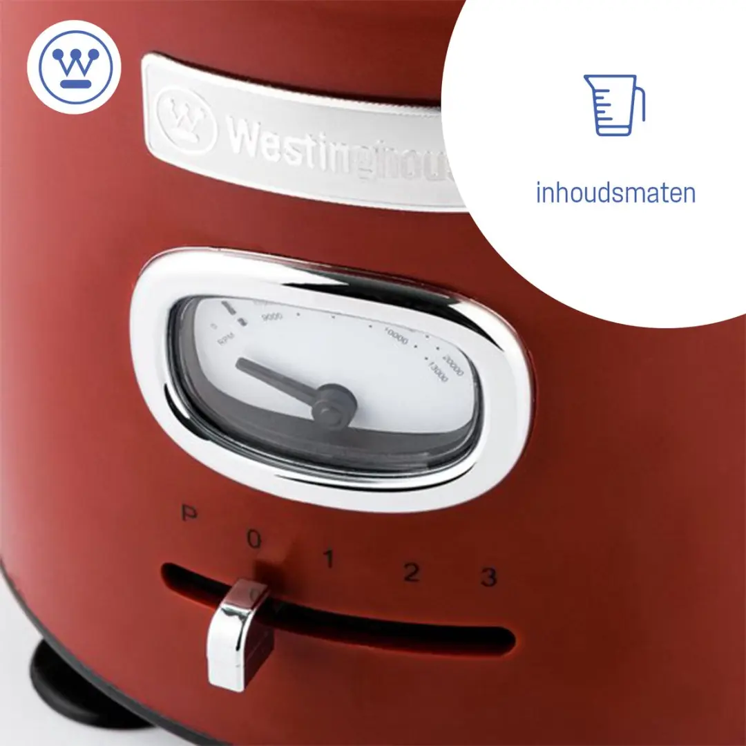 Westinghouse Retro Blender 600W - 1,5L Rood - afbeelding 6 van 6