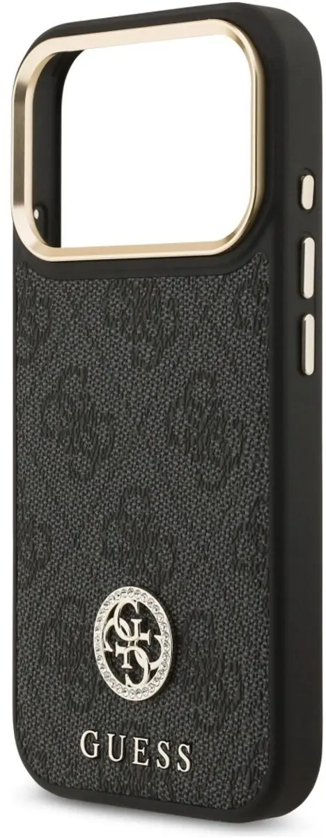 GUESS 4G Strass Logo MagSafe Hoesje - iPhone 17 Pro - Zwart
