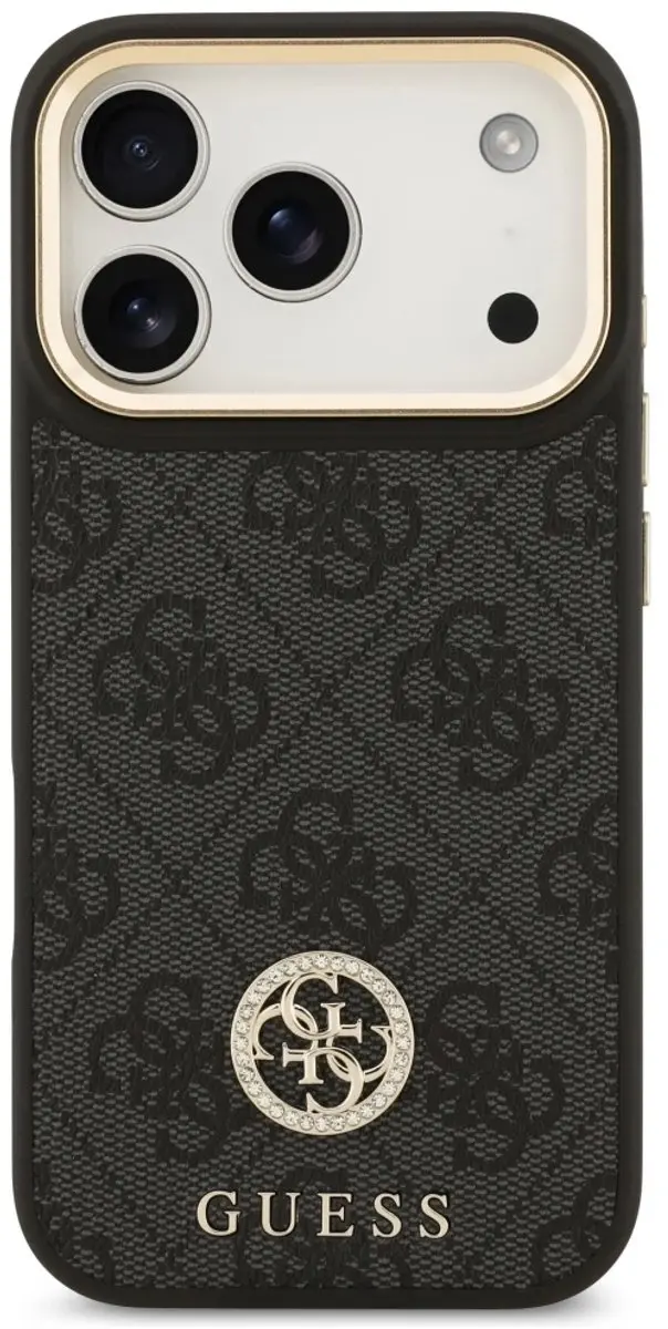 GUESS 4G Strass Logo MagSafe Hoesje - iPhone 17 Pro - Zwart