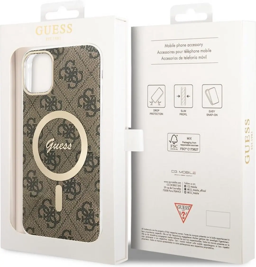 Guess 4G Back Case MagSafe iPhone 11 - Bruin - afbeelding 6 van 6