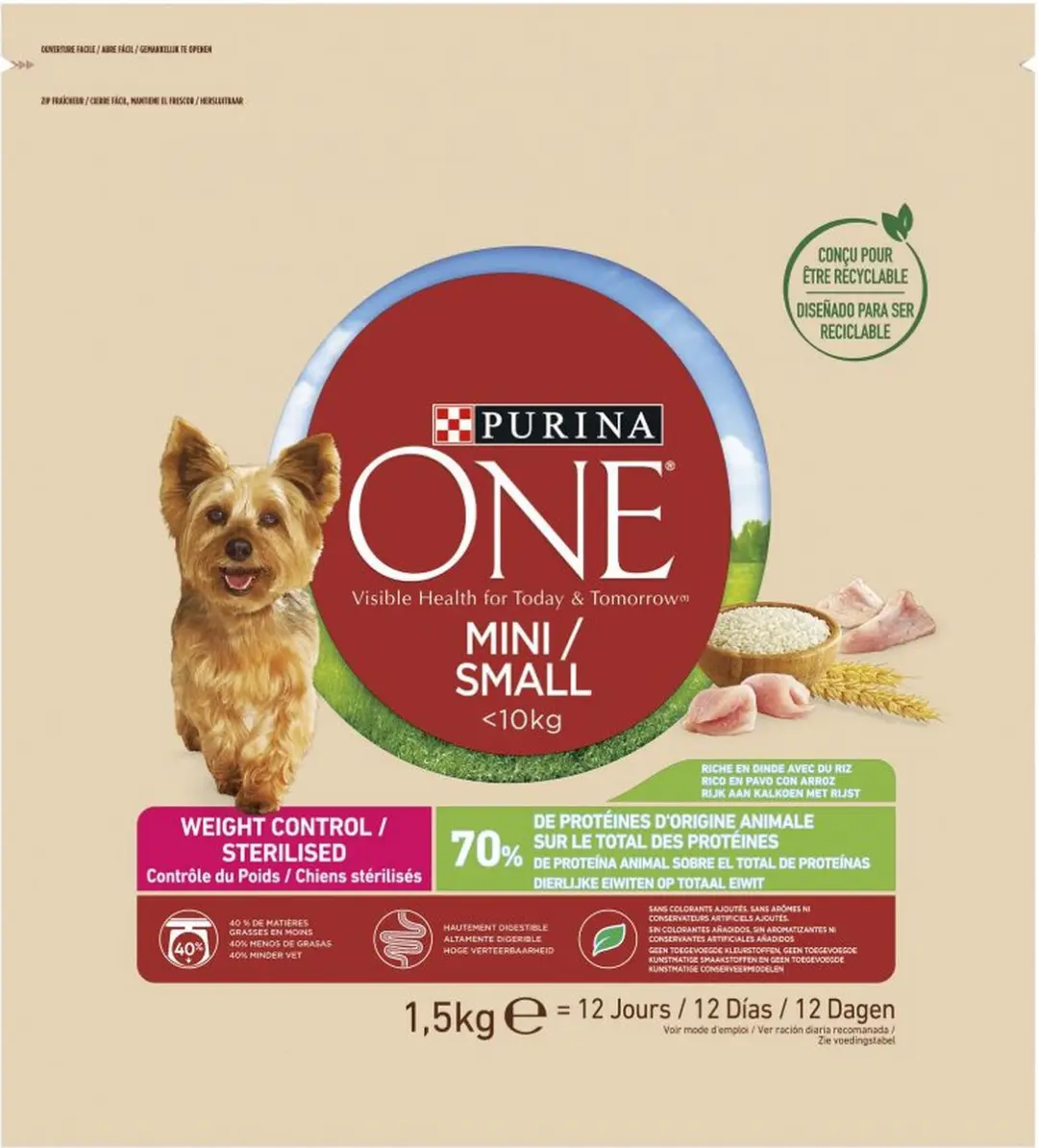 Purina ONE Adult Mini Small Kalkoen