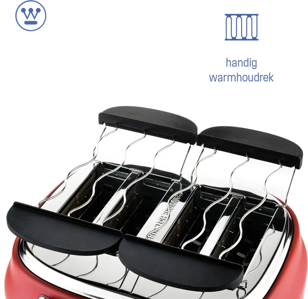 Westinghouse WKTTB809RD Broodrooster 4 Sneden 1750W - Rood