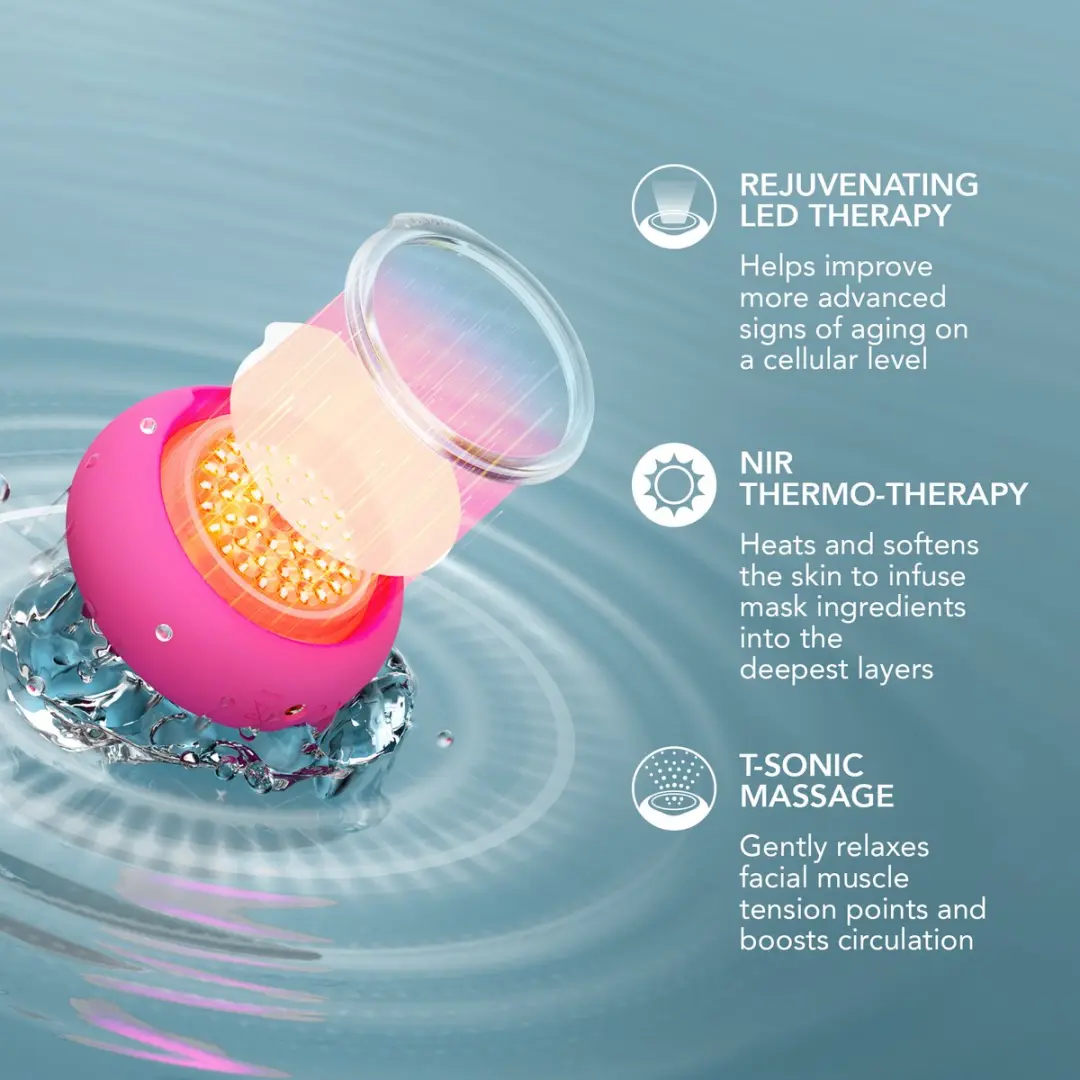 FOREO UFO 3 LED Gezichtsmasker - Volspectrum LED/NIR/Rood - Fuchsia - 14 Maskers + Oogcrème 15ml