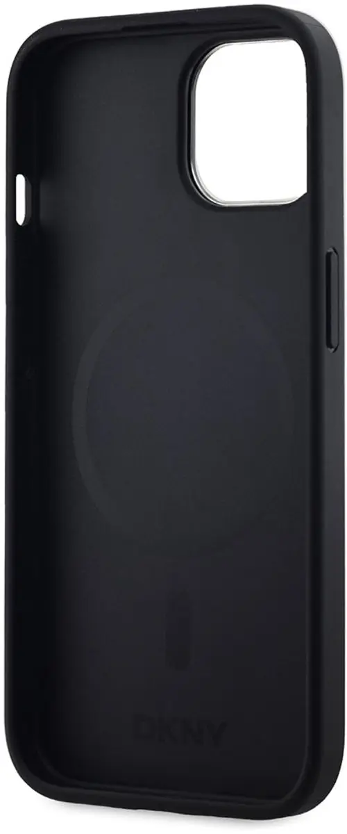 DKNY Hoesje iPhone 15 MagSafe Ruitjespatroon - Zwart