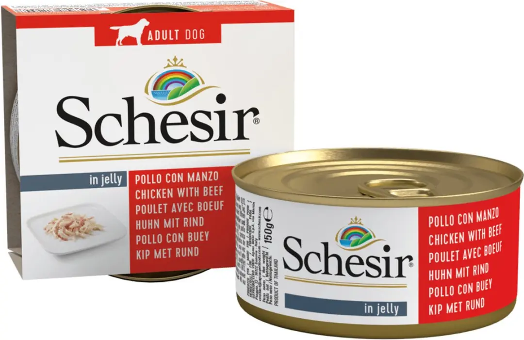 Schesir Hondenvoer Kipfilet & Rundvlees in Gelei - 10x150g