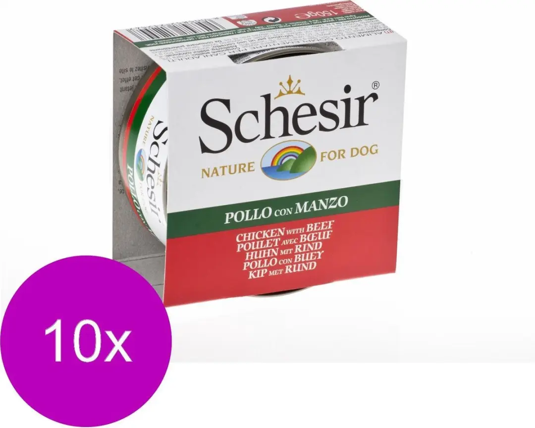Schesir Hondenvoer Kipfilet & Rundvlees in Gelei
