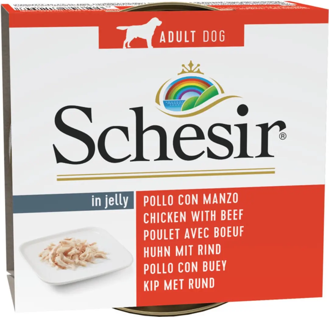 Schesir Hondenvoer Kipfilet & Rundvlees in Gelei - 10x150g - afbeelding 6 van 6