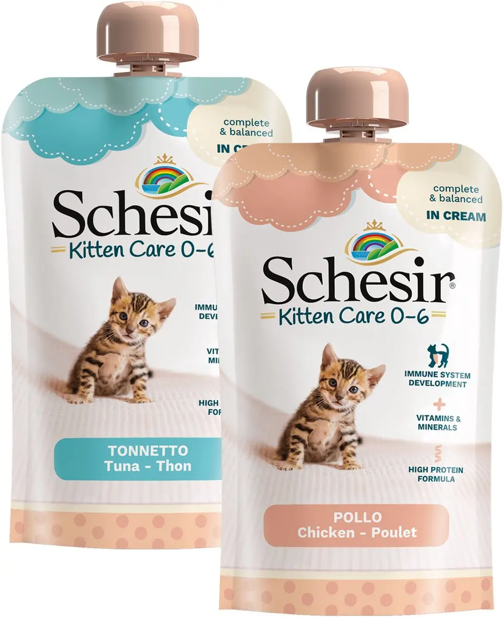 Schesir Kattenvoer Kitten Tonijn in Cream 150g - 20 Stuks