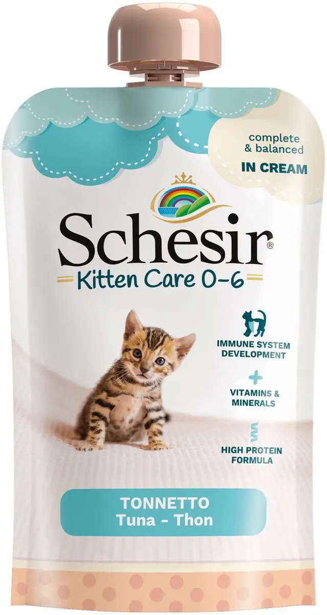 Schesir Kattenvoer Kitten Tonijn in Cream 150g - 20 Stuks