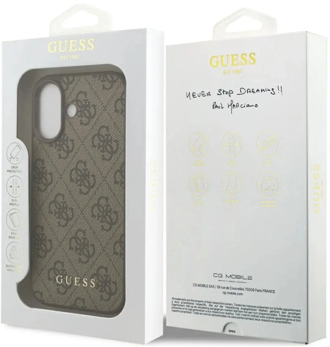 GUESS 4G Classic Backcover - iPhone 17 - Bruin - MPN 3666339556143 - afbeelding 6 van 6