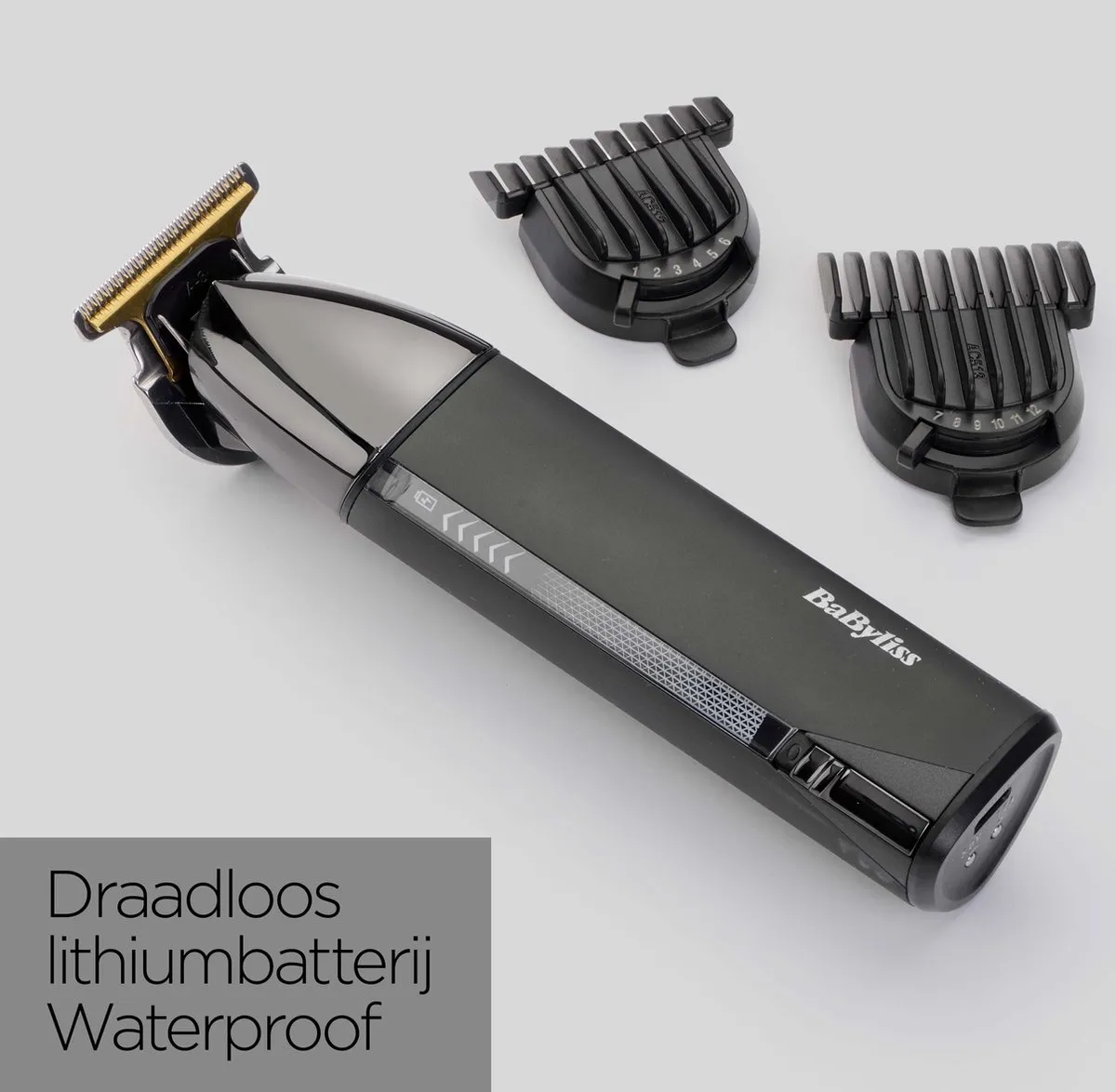 BaByliss Super-X Metal Series T991E Baardtrimmer - USB Oplaadstation - Zwart/Antraciet